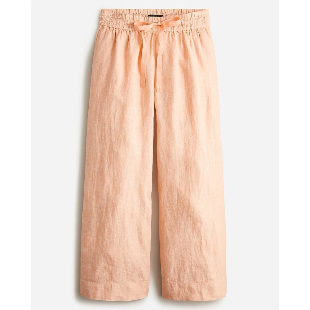 J.Crew Seaside Wide Leg 100% Linen Pants Peach Size S